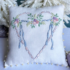 Ribbon Heart Mini Pillow