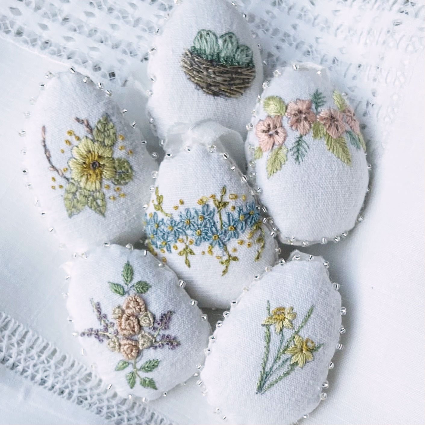Embroidered Spring Eggs